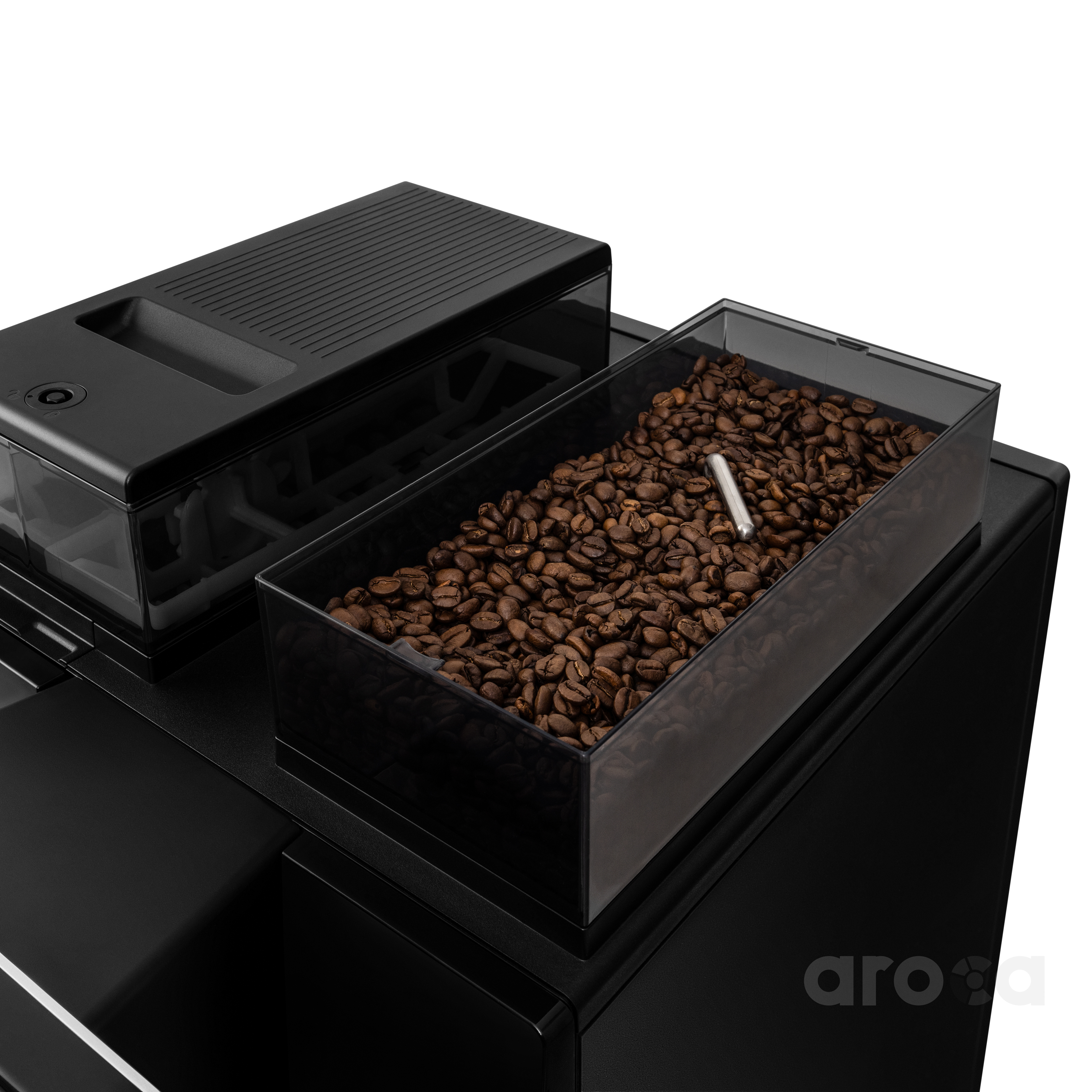 Pojmnik na ziarno kawowe w ekspresie Aroca Coffee Zone pomieści do 1200 g ziaren kawowych.